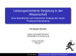 Leistungsorientierte Vergütung in der Wissenschaft. Eine theoretische und empirische Analyse der neuen Professorenbesoldung